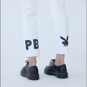 NWT white playboy cutout jeans